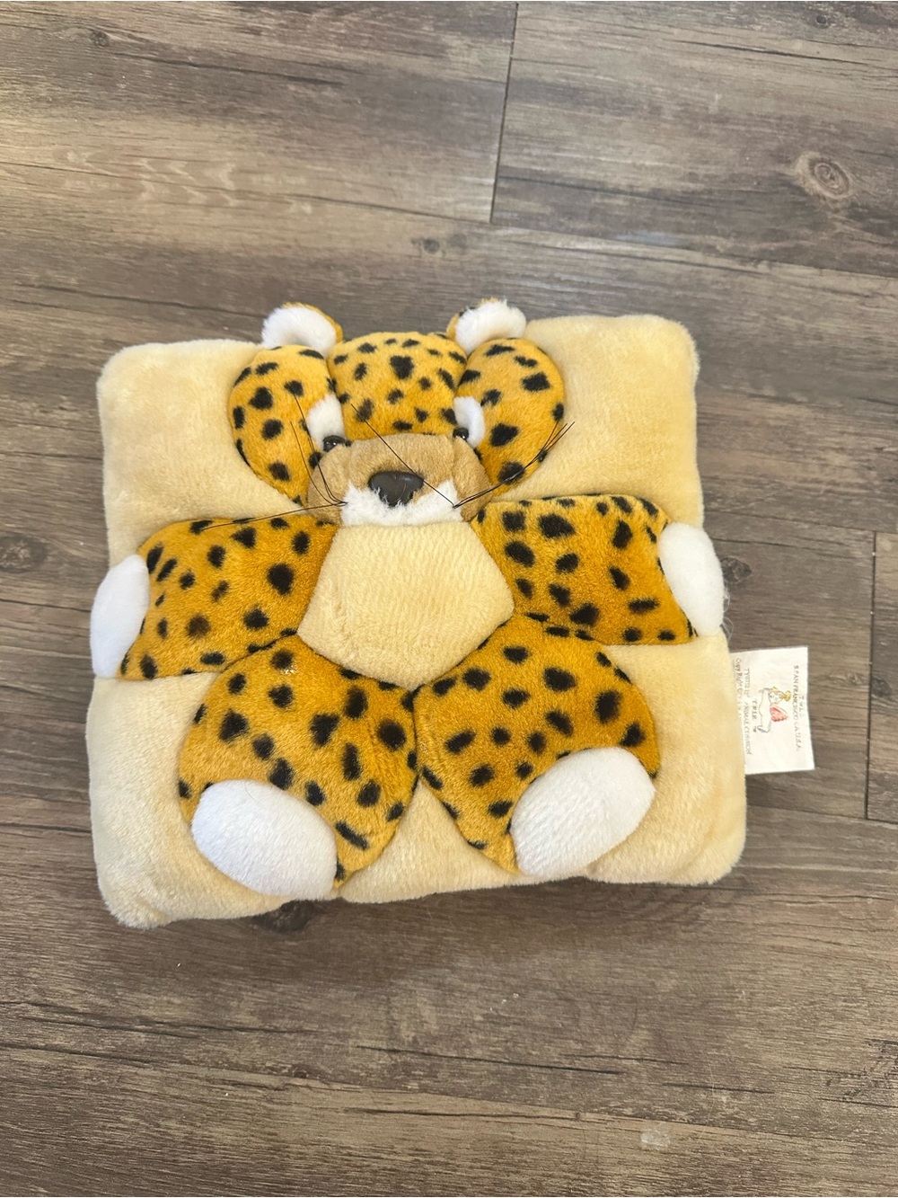 Vintage 1998 Cheetah Plush Pillow - Soft Decorative Throw Pillow